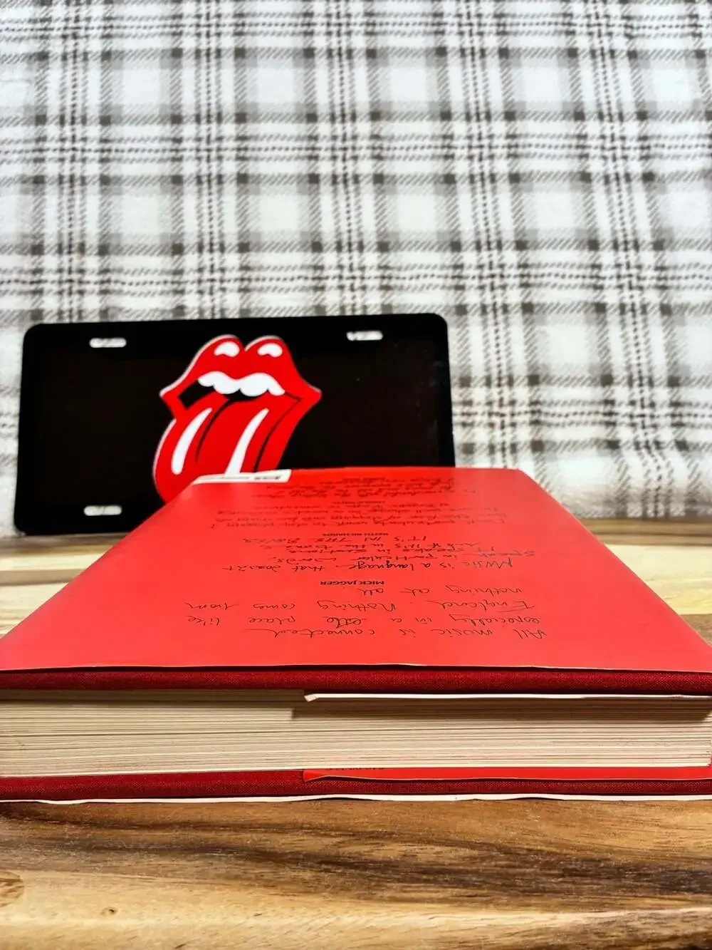 According To The Rolling Stones Hardcover Book And Metal License Plate